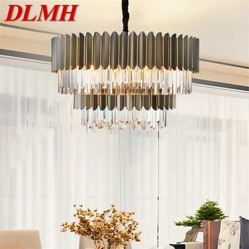 Современная хрустальная люстра DLMH освещает Роскошные Креативные Декоративные светодиодные потолочные светильники для гостиной, столовой, дуплексной виллы  5