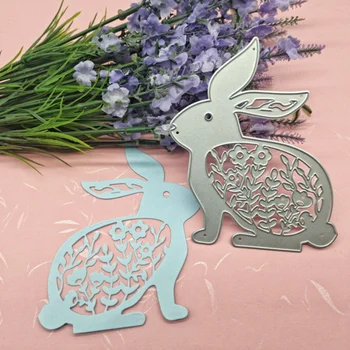 Штампы для резки металла Kawaii Easter Rabbit, вырезка для вырезок, Свадебная вечеринка, Тиснение открытки, Изготовление декоративного трафарета  0