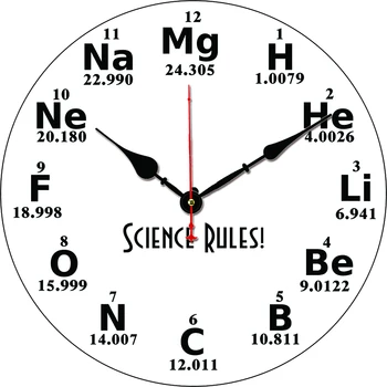 Химические символы Настенные Часы На батарейках Бесшумные Кварцевые Часы с периодической таблицей химических элементов Подарок учителям биологии  5