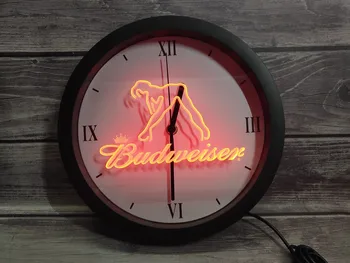 0e133 Budweiser Exotic Dancer Stripper Bar App Rgb 5050 Светодиодные неоновые Световые вывески Настенные часы  5