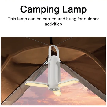 Многофункциональная походная лампа, Беспроводная, 3-цветная, с плавным затемнением, для палатки, Аварийная лампа с USB-аккумулятором большой емкости  5