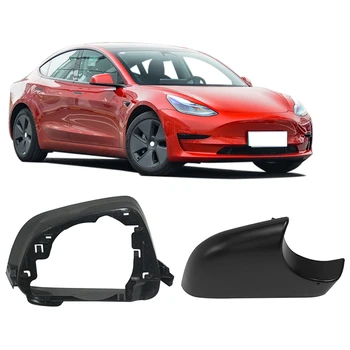 Нижняя крышка зеркала на левой и правой боковой двери автомобиля с рамкой Черного цвета для Tesla Модель 3 2017-2021  5