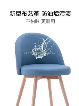 Скандинавский стул современный минималистичный обеденный стул из массива дерева стул для домашней спальни со спинкой стул для переодевания макияжа студенческий письменный стул  4