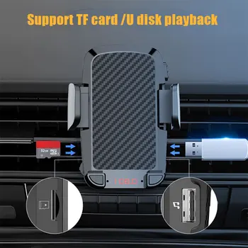 Автомобильный FM-передатчик, Держатель для мобильного телефона, MP3-плеер, Крепление для телефона, автомобильный FM-передатчик, совместимый с Bluetooth 5.0, Автоаксессуары  4