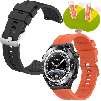 Мягкий силиконовый ремешок-браслет для Huawei WATCH Ultimate Smart watch Sport, сменный ремешок для часов, Защитная пленка для экрана  5