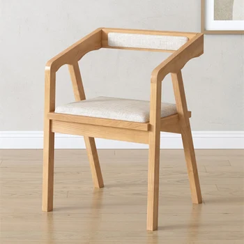 Обеденные стулья в скандинавском стиле, Кухонное индивидуальное кресло, Акцентные Деревянные обеденные стулья, Дизайнерская мебель Sillas De Comedor  5