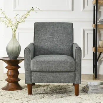 Тканевое кресло-качалка со спинкой, акцентное кресло, Удобное односпальное кресло, современный диван-кресло для дома, гостиной, серый  4