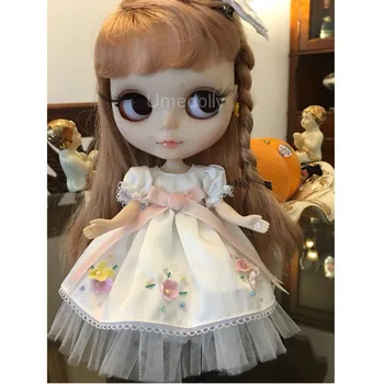 1 комплект Одежды для куклы ICY Blyth, прекрасное белое платье с цветочным рисунком для Licca, Azone, аксессуары для кукольной одежды 30 см  4