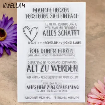 Немецкий ALLES SCHAFFT ALT ZU WERDEN Альбом для вырезок DIY фотокарточки резиновый штамп прозрачный штамп 10x15m KW8021102  4