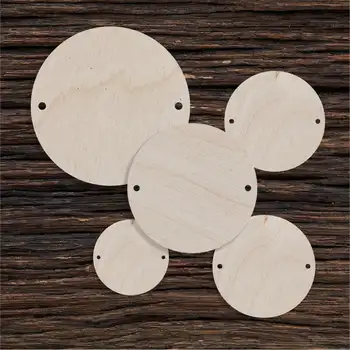 Форма деревянных круглых дисков Для поделок и украшения - Лазерная резка - Разные размеры - Круглый диск - Колье с круглым диском - Circle D  2