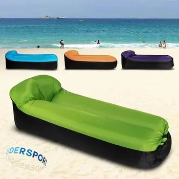 Надувная кровать, пляжный шезлонг для взрослых, Быстро Складывающийся Походный спальный мешок, Водонепроницаемый Надувной диван, Походные Ленивые Спальные мешки  5
