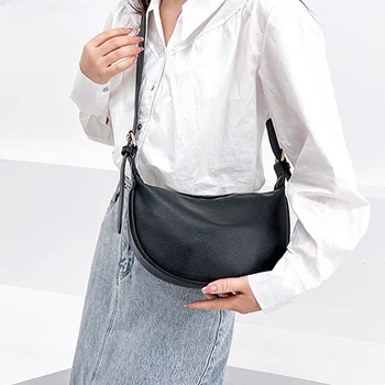 Элегантная женская дизайнерская сумка через плечо из искусственной кожи, бродяги, сумка через плечо, однотонная сумка для покупок, женские кошельки, повседневная простая сумка подмышками  10