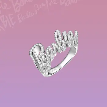 Кольцо для Барби из стерлингового серебра 925 пробы, женское модное совместное кольцо, ювелирные изделия, модные женские аксессуары для макияжа, обручальное кольцо, подарки для пары  5