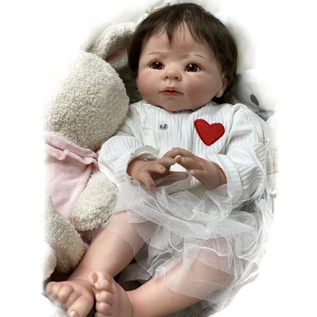 45-Сантиметровая высокоуровневая роспись кукол-Реборнов Реалистичная виниловая игрушка Bebe для новорожденных с открытыми глазами для детей, подарки Bonecos Renascidos  4