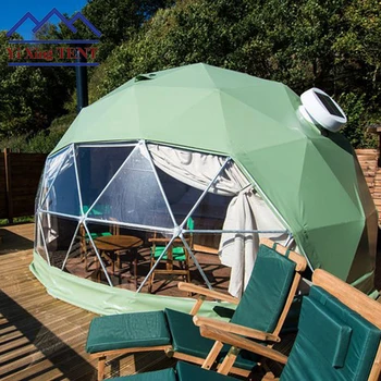Ветрозащитная, снегостойкая, водонепроницаемая зеленая купольная палатка для кемпинга, домики для кемпинга с изоляцией  5