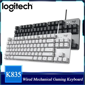 Оригинальные новые механические игровые клавиатуры Logitech K835 с USB-проводом, 104 клавиши для киберспортивного ПК  5