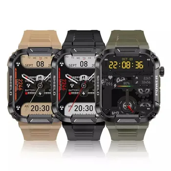 Прочные военные смарт-часы MK66 для мужчин для Android Ios Ftiness Watches Ip68 Водонепроницаемые 1.85 