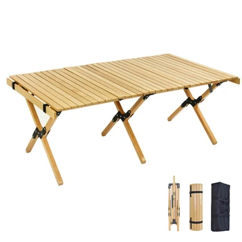 Портативный складной деревянный стол для кемпинга, пикника, барбекю, яичного рулета, уличного, внутреннего, универсального, складного стола, мебельного оборудования  3