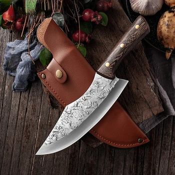 XITUO Ножи для резки мяса из нержавеющей марганцовистой стали, Кованый мясницкий нож для резки мяса, Высококачественные инструменты для кухни  5