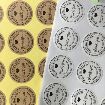 Круглые бумажные наклейки диаметром 3 см в стиле ретро Спасибо за наклейку для запечатывания конверта Ручной работы Для вашего украшения 600 шт. /лот  5