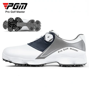 Мужские туфли для гольфа PGM со съемными шипами, нескользящие мужские водонепроницаемые кроссовки, спортивная обувь с ремешком на ручке XZ194  5