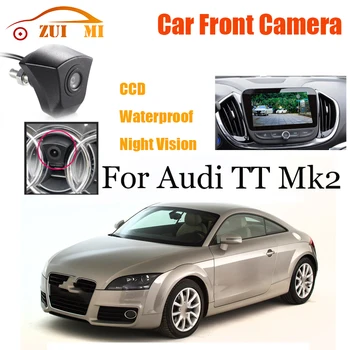Камера с Логотипом Ночного Видения Car Front View Parking CCD Широкоугольная 170° Водонепроницаемая Для Audi TT Mk2 2006 ~ 2014  5