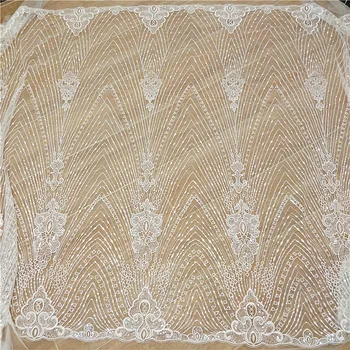 Новая Летняя Кружевная ткань в Европейско-Американскую полоску с блестками Шириной 130 см, одежда, свадебное вечернее платье, Вуаль, материалы для самостоятельного изготовления  5