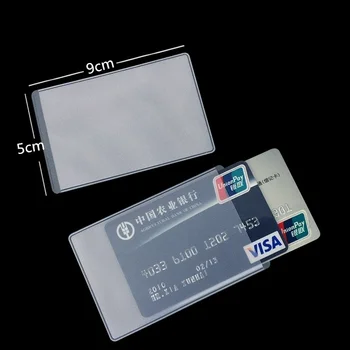 10 шт. /лот Прозрачный чехол для защиты банковских кредитных карт, Держатель удостоверения личности, Рукав, Чехол для рабочей карточки для персонала, Органайзер для карточек  5