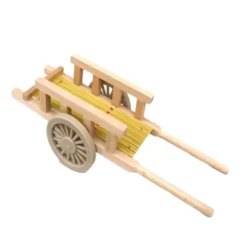 Безопасная деревянная тачка, легкая обучающая имитационная модель фермерского инструмента, модель тачки для детей  4
