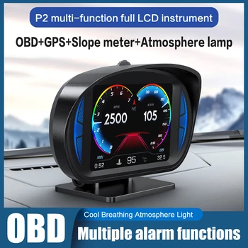 P2 Головной Дисплей OBD2 GPS Двойная Система Измерения Температуры Воды Масла Турбо Пресс lnclinometer HUD Автомобильный Датчик Спидометр Автомобильный Электронный  5