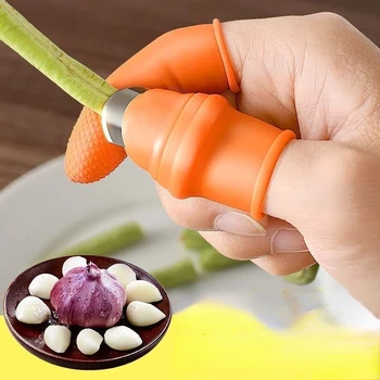 1 комплект силиконового ножа для большого пальца с защитой для пальцев, нож для резки овощей, лезвие для растений, кухонные принадлежности  5