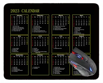 Коврик Для мыши с Календарем на 2023 Год, Светло-Зеленый Однотонный Противоскользящий Резиновый Коврик Для мыши с Прочными Прошитыми Краями  5