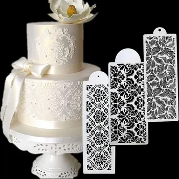 Трафарет для торта в форме пунктирной линии, узор для украшения свадебного торта, Кружевные трафареты для помадки для торта, Инструменты для выпечки своими руками  5