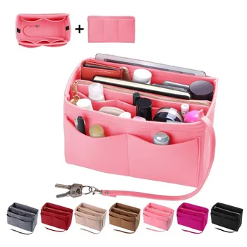 Новая многофункциональная Женская Фетровая сумка-вкладыш Для макияжа, косметички, Дорожный Внутренний кошелек, Переносная сумка-органайзер для хранения, сумка-тоут S/M/L  5