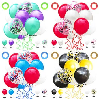 32 шт. /компл. 12-Дюймовый набор воздушных шаров с блестками из алюминиевой фольги, воздушный шар с блестками, свадьба, день рождения, украшение воздушного шара, конфетти, воздушный шар  5