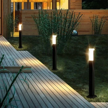 Новый стиль, Водонепроницаемая светодиодная лампа для садовой лужайки, Современный алюминиевый светильник на столбах, освещение ландшафтной лужайки во дворе виллы, освещение столбов для газонов  5