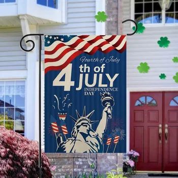 Тематический флаг на День Независимости США, баннер с рисунком в звездную полоску, украшения для дома и сада, настенные украшения  5