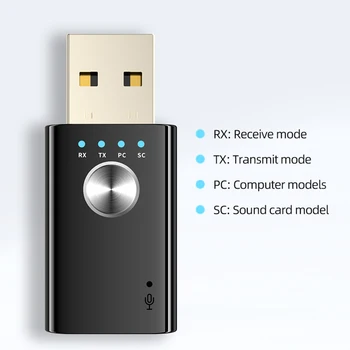 USB-адаптер поддержка AUX выход RCA Беспроводной передатчик приемник Bluetooth-совместимые динамики для настольного компьютера ноутбука телевизор  1