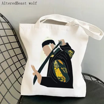 Женская сумка через плечо Agust Daechwita Suga Min Yoongi Harajuku Для покупок, Холщовая сумка для покупок, женская сумка-тоут, Женская сумка-шоппер  5