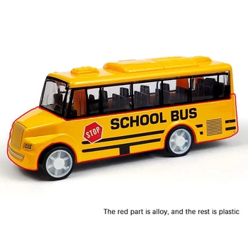 Высококачественная классная игрушка для школьного автобуса, имитирующая изысканный интересный корпус для желтого автобуса с откидным механизмом  0