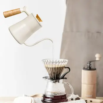 Маленький Заварочный чайник с Гусиной шеей Ручной Заварочный чайник для всех плит Залейте Кофе Заварите Чай Вскипятите горячую воду  4