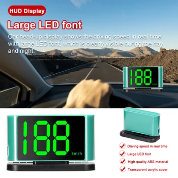 Автомобильный головной дисплей HUD, цифровой спидометр GPS со светодиодной подсветкой, область отображения номера телефона крупным шрифтом для грузовика, внедорожника, мотоцикла.  0
