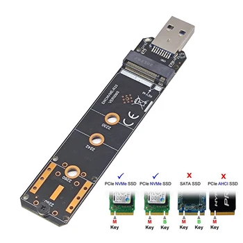 NVME USB Адаптер M.2 NVMe к USB 3,1 SSD Адаптер 10 Гбит/с USB3.1 Gen 2 RTL9210 Чипы Для M Key M2 NVMe 2230 2242 2260 2280 M.2 SSD  5