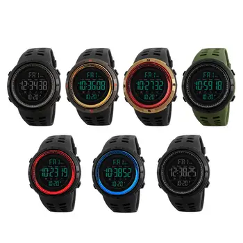 Мужские цифровые часы 50-метровые водонепроницаемые спортивные наручные часы с секундомером  10