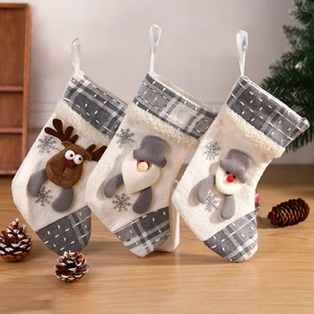 Рождественские чулки Пакеты для конфет Подарочные носки Санта Клауса Украшения для камина Декор для дома Рождественские украшения Noel 2023  5