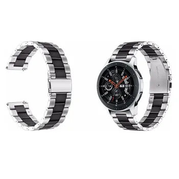 Ремешок для часов HQ из Нержавеющей Стали для Samsung Galaxy Watch 46 мм SM-R800 Спортивный Ремешок С Изогнутым Концом, Браслет на Запястье, Серебристый, Черный  10