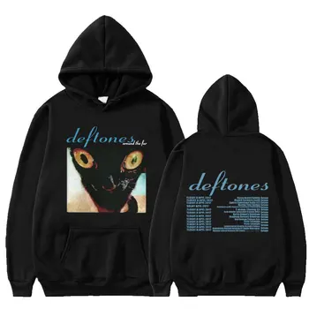 Deftones Around The Fur Tour Cat Мужская толстовка с капюшоном Рок-группа Готическая толстовка Оверсайз Хип-хоп Толстовки с длинным рукавом Уличная одежда Унисекс  5