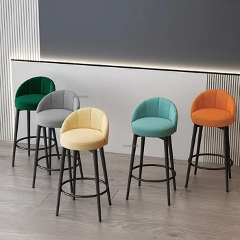 Скандинавские бархатные барные стулья для кухни и высокого стола простая спинка барного стола мебель для дома письменный стол стул стойка Высокий табурет  5