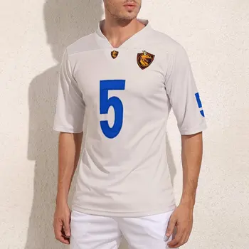 Изготовленные на заказ бежевые футбольные майки Los Angeles № 5, мужская модная спортивная одежда из джерси для регби, футболки для футбола на заказ  5