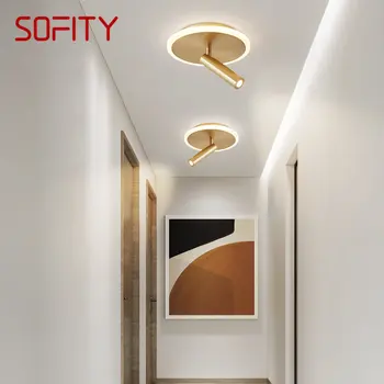 Светильники SOFITY Nordic из латуни для потолка LED Modern Simplicity Золотые поворотные точечные светильники для домашнего декора на крыльце и в проходе  10